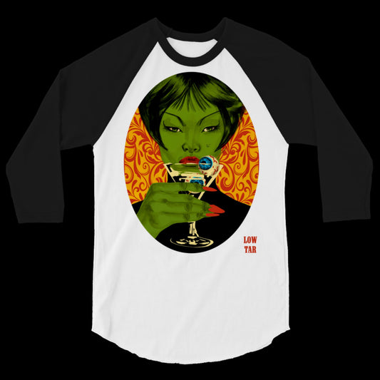 Eyeball Martini 3/4 sleeve raglan shirt