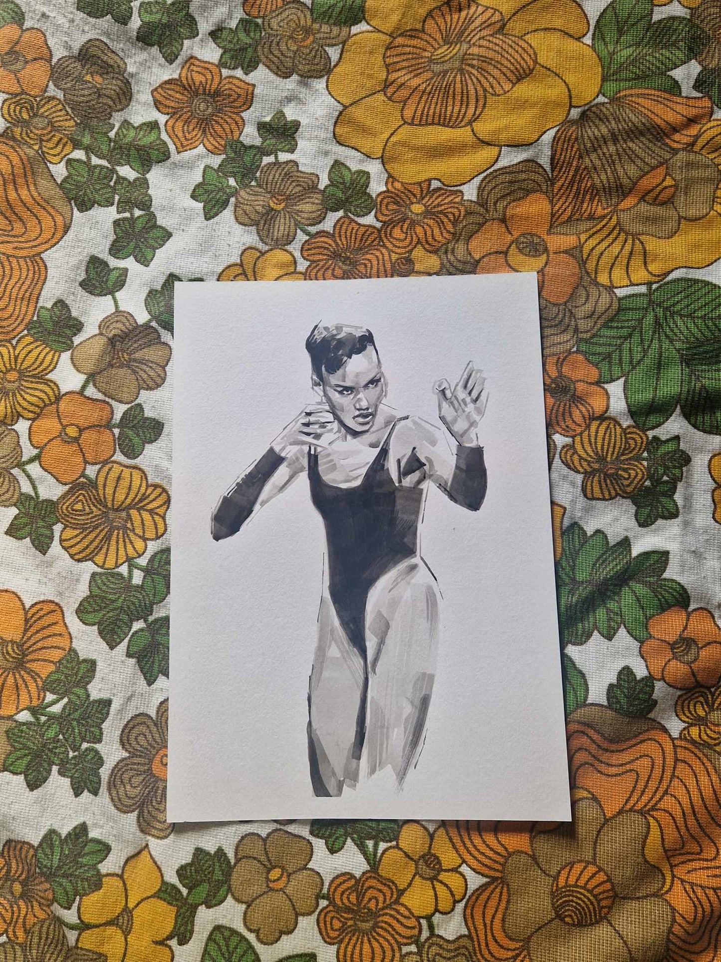 Grace Jones May Day Original Ink Painting (A4)