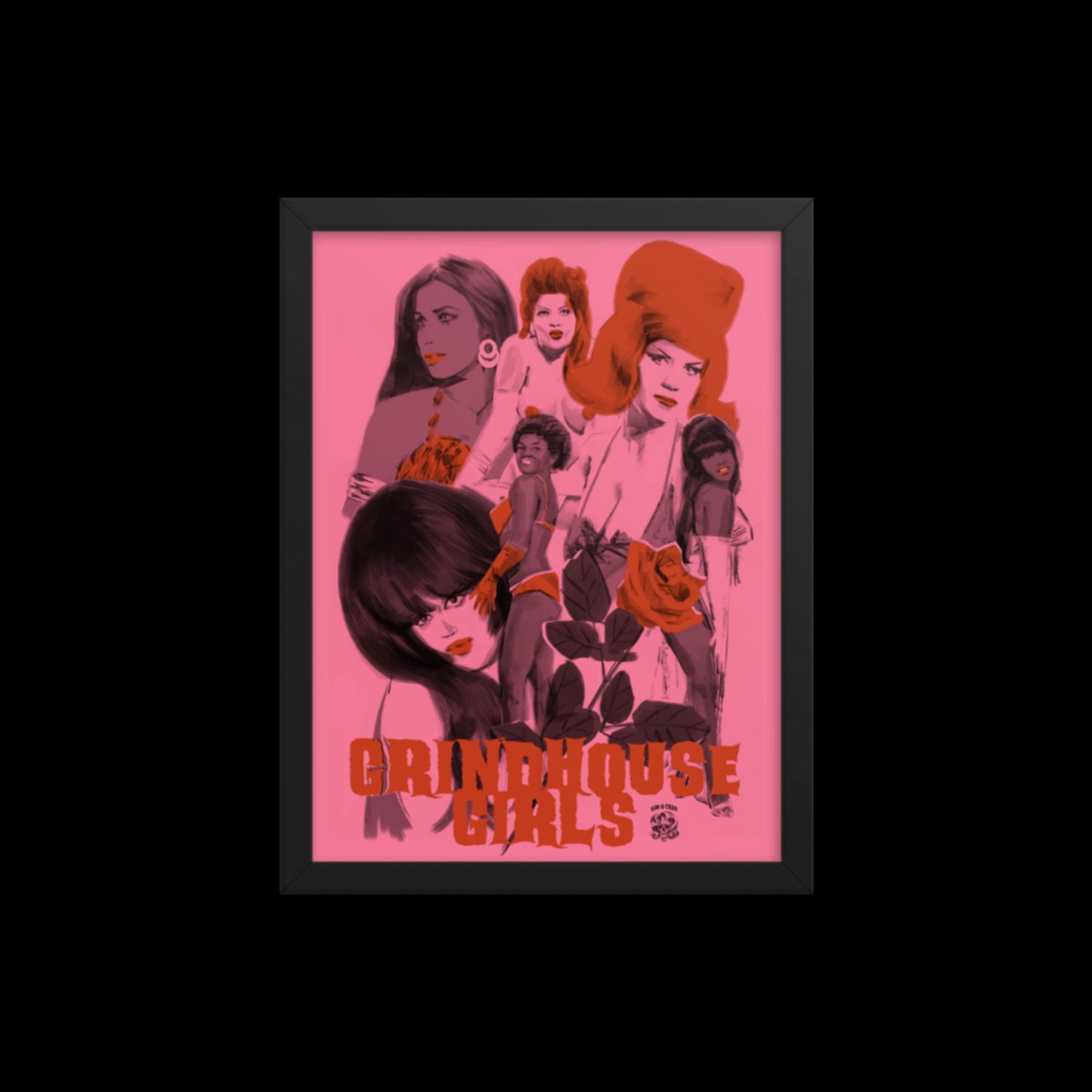 Grindhouse Girls Framed Print (Pink)